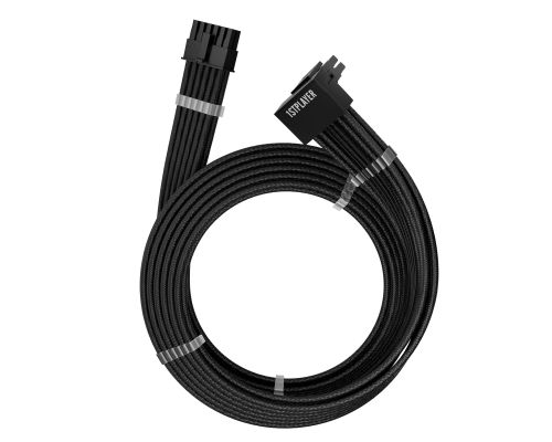 1stPlayer Custom Sleeved Modding Cable Black - PCIe 5.0 12VHPWR M/M - FM2-B-BK, image , 6 image