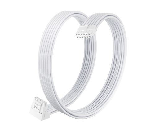 1stPlayer Custom Sleeved Modding Cable White - PCIe 5.0 12VHPWR M/M - FM2-B-WH, image , 2 image