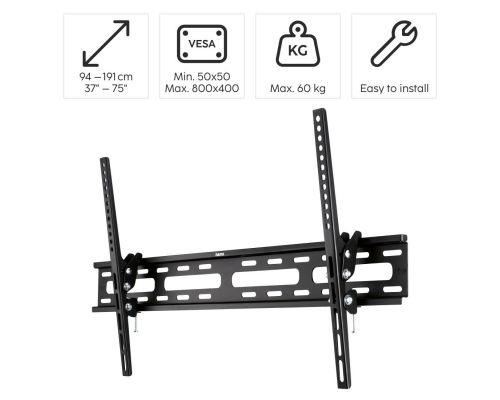 Hama TV Wall Bracket, Tilt, 191 cm (75"), 220816, image , 9 image