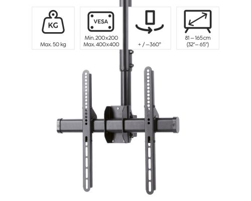 Hama TV Ceiling Mount, Swivel, Tilt, 165 cm (65") up to 50 kg, 220878, image , 10 image