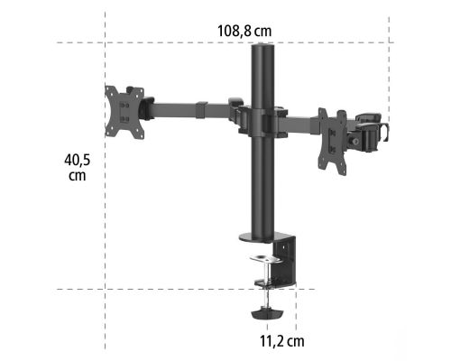 Hama Monitor Holder, 2 Monitors, Height-adjustable, Swivel/Tilt, 13" - 35", image _ab__is.image_number.default