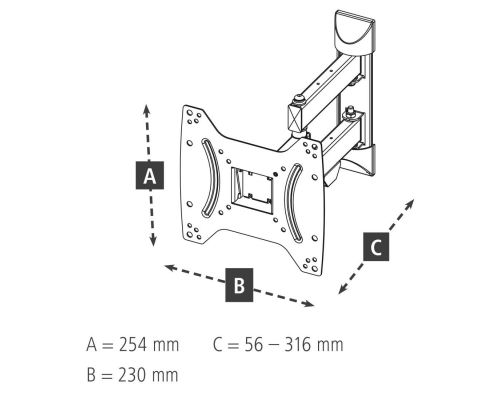 Hama TV Wall Bracket, Swivel, Tilt, Pull-out, 122 cm (48"), 220822, image , 13 image