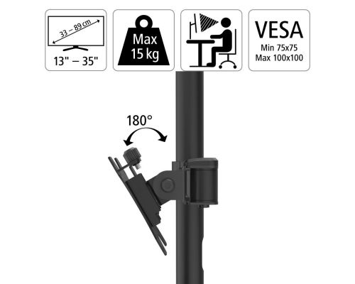 Hama Monitor Holder, 2 Monitors, Height-adjustable, Swivel/Tilt, 13" - 35", image _ab__is.image_number.default