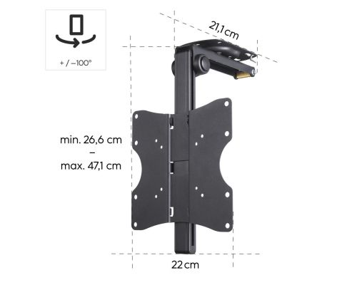 Hama TV Ceiling Mount, Swivel, Height-adjustable, 117 cm (46") up to 20 kg, 220876, image _ab__is.image_number.default
