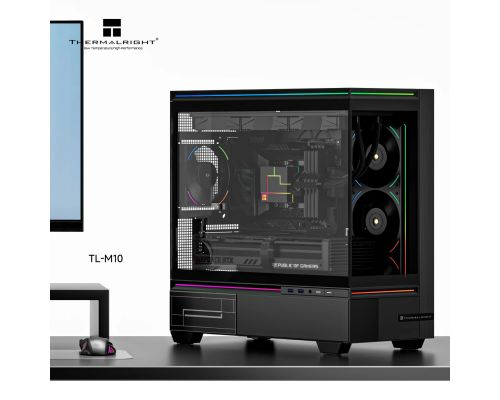 Thermalright Case mATX - TL-M10 Black - 4 x 120 mm ARGB included, USB-C, image , 2 image