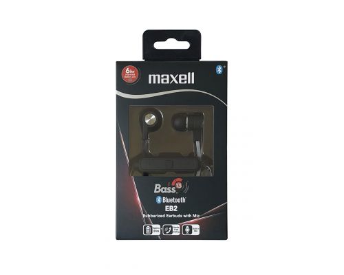 Bluetooth Headphones ear buds MAXELL B13-EB2  BASS 13  black, image 
