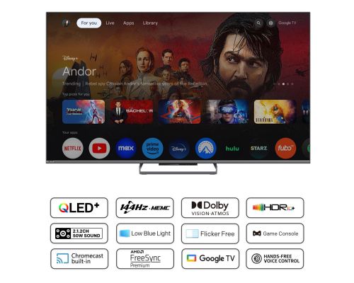 METZ QLED TV 55MQE8000Z, 55"(139 см), UHD Google TV, Dolby Vision, 144Hz, image _ab__is.image_number.default