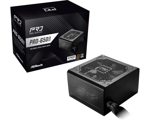 Power Supply ASRock PRO-650B 650W 80+ Bronze ATX 3.1, image _ab__is.image_number.default