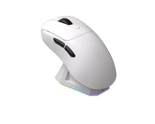 Ajazz AJ179 PRO - Wireless Gaming Mouse - 8K, Magnetic Charging Dock, White, image 