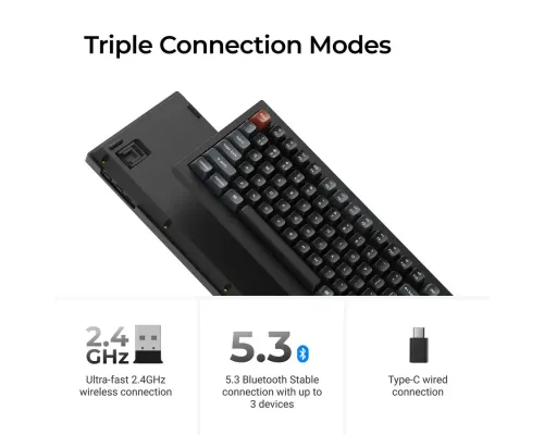 Wireless Mechanical Keyboard Keychron V1 Ultra 8K - Silk POM Switch Brown, image _ab__is.image_number.default