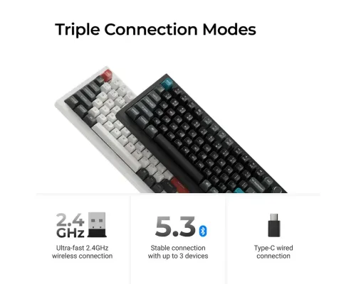 Wireless Mechanical Keyboard Keychron Q1 Ultra 8K Black - Silk POM Switch Banana, image , 5 image