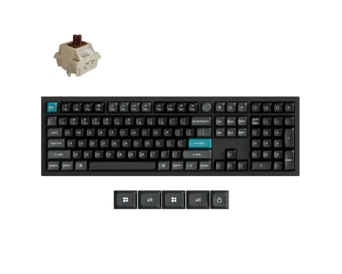 Wireless Mechanical Keyboard Keychron Q6 Ultra 8K Black - Silk POM Switch Brown, image 