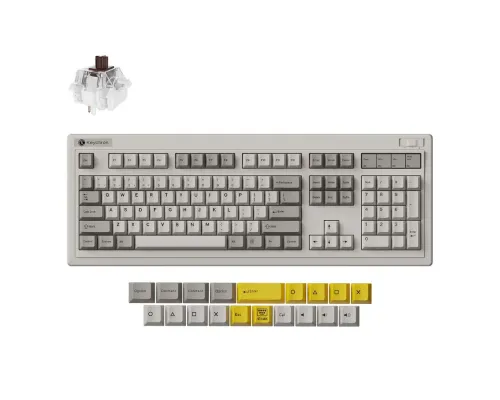 Wireless Mechanical Keyboard Keychron R6 QMK Retro - Super Brown Switch, image 