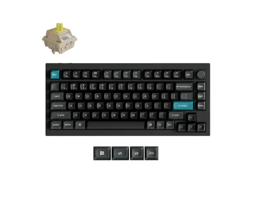 Wireless Mechanical Keyboard Keychron Q1 Ultra 8K Black - Silk POM Switch Banana, image 