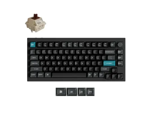 Wireless Mechanical Keyboard Keychron Q1 Ultra 8K Black - Silk POM Switch Brown, image 