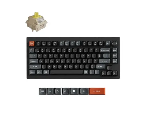Wireless Mechanical Keyboard Keychron V1 Ultra 8K - Silk POM Switch Banana, image 