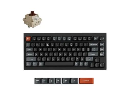 Wireless Mechanical Keyboard Keychron V1 Ultra 8K - Silk POM Switch Brown, image 