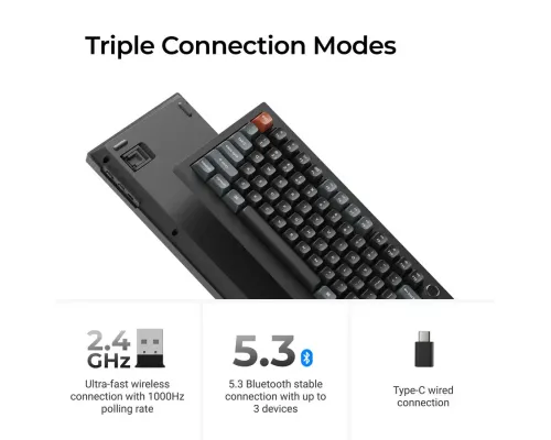 Wireless Mechanical Keyboard Keychron V6 Ultra 8K - Silk POM Switch Red, image , 5 image