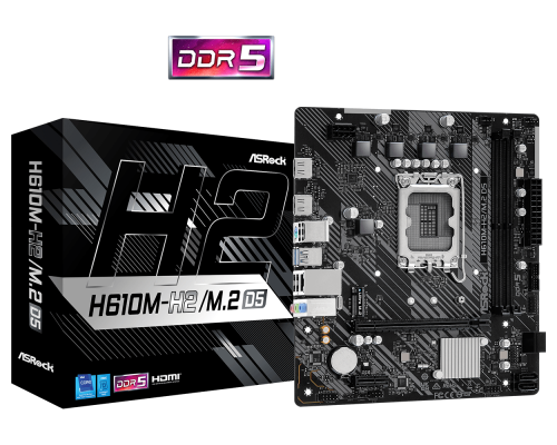 Motherboard ASRock H610M-H2/M.2, DDR5, mATX, image _ab__is.image_number.default