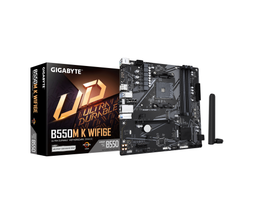 Motherboard GIGABYTE B550M K Wi-Fi 6E, AM4, image , 4 image