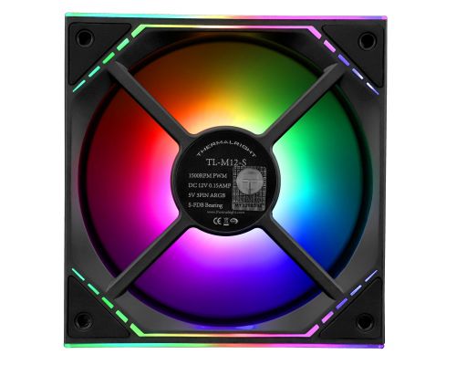 Thermalright Fan 120mm - TL-M12-S - Infinity Mirror aRGB Lighting, Black, image _ab__is.image_number.default