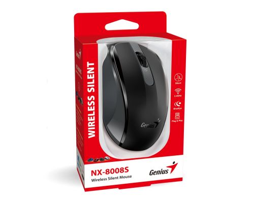 Genius Wireless Silent Mouse - NX-8008S Black - Silent, 2.4GHz, image , 5 image