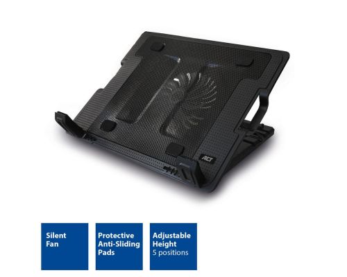 Laptop cooling stand, up to 17", adjustable height (5 positions), 2-port hub, image , 2 image