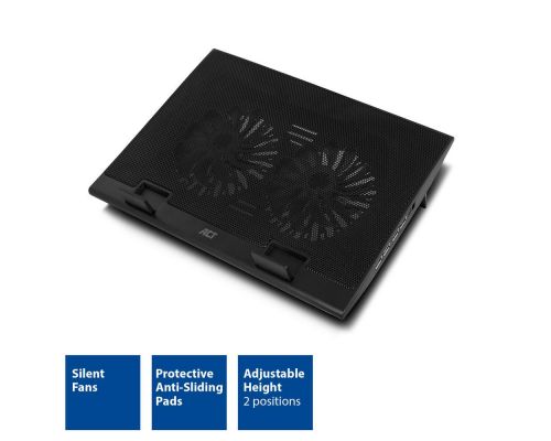 Laptop cooling stand, up to 17", adjustable height (2 positions), 4-port hub, image , 2 image