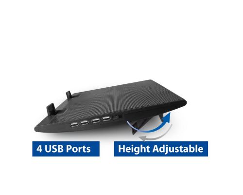 Laptop cooling stand, up to 17", adjustable height (2 positions), 4-port hub, image , 4 image