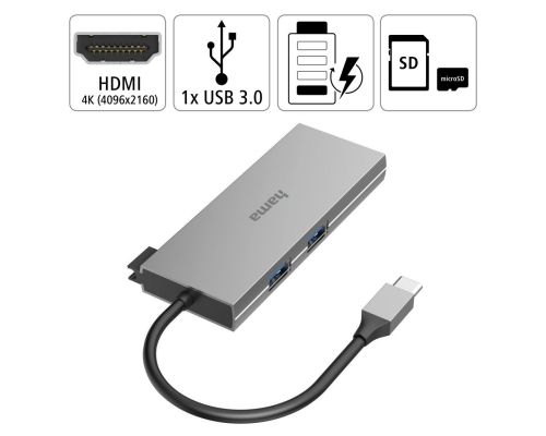 USB-C Hub, 6 Ports, 2 x USB-A, USB-C, HDMI, SD, microSD, image _ab__is.image_number.default