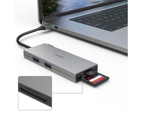 USB-C Hub, 6 Ports, 2 x USB-A, USB-C, HDMI, SD, microSD, image _ab__is.image_number.default