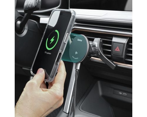 Hama Wireless Qi2 Charger, Inductive Fast Charging in the Car, 15 W, black, image , 4 image