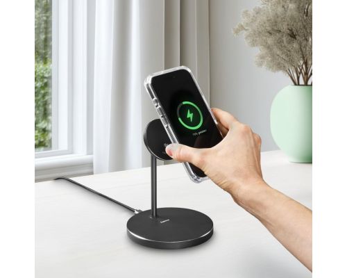 Hama Wireless Qi2 Charger, Inductive Fast Charging, Charging Station Stand, 15 W, image _ab__is.image_number.default