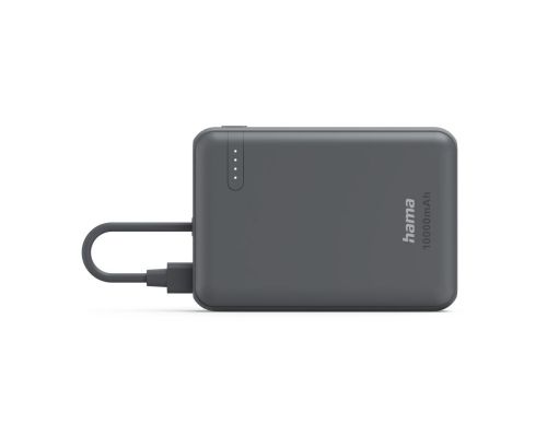 Hama “Travel” Power Pack with Cable, 10000mAh, 2 Outputs: 2x USB-C, anthracite, image , 3 image