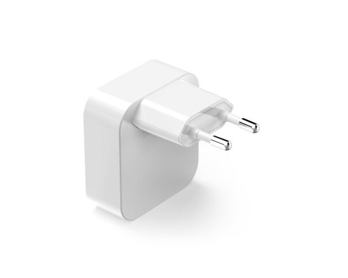 Hama Fast Charger, GaN, 2x USB-C, Folding Mini Charger, PD, 40 W, white, image _ab__is.image_number.default