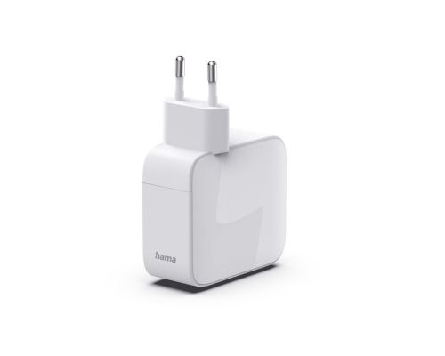 Hama Fast Charger, GaN, 2x USB-C, Extendable Charging Cable, PD, 30 W, white, image , 5 image