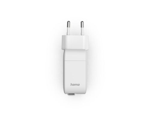 Hama Fast Charger, GaN, 2x USB-C, Extendable Charging Cable, PD, 65 W, white, image , 4 image