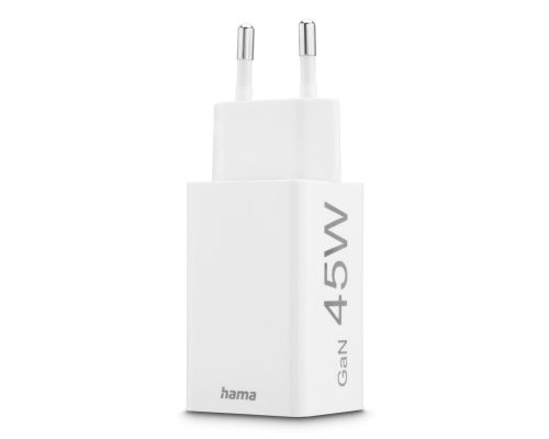 Hama Fast Charger, 1x USB-C, 1x USB-A, Mini Charger, PD, 45 W, white, image , 5 image