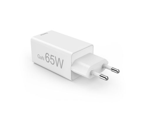 Hama Fast Charger, GaN, 2x USB-C, 1x USB-A, Mini Charger, PD, 65 W, white, image _ab__is.image_number.default