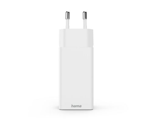Hama Fast Charger, GaN, 2x USB-C, 1x USB-A, Mini Charger, PD, 65 W, white, image _ab__is.image_number.default