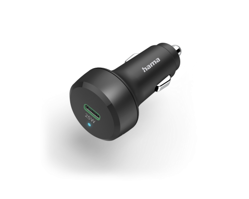 Car Charger, USB-C, Qualcomm, 25 Watt, HAMA-201638, image 
