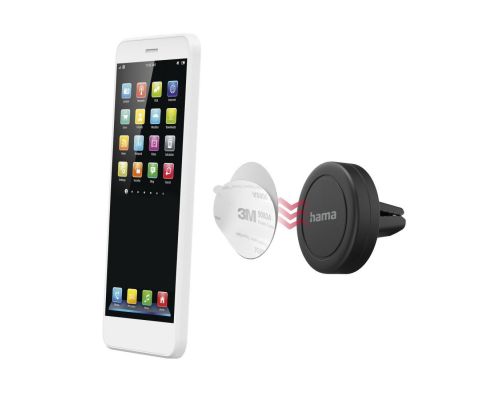 Hama Magnet Car Mobile Phone Holder for Grating, 360-degree Rotation, Universal, image , 3 image