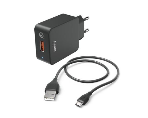 Hama Fast Charger with Micro-USB Charging Cable, 201621, image 