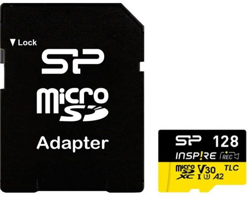 Memory card Silicon Power microSDXC Inspire 128GB, Class 10, UHS-I U3, V30, A1, A2, SD Adapter, image , 2 image