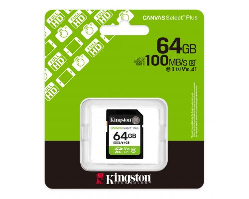 Memory card Kingston Canvas Select Plus SD 64GB, image 
