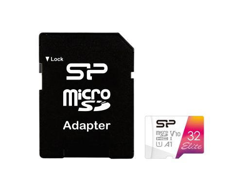 Memory card Silicon Power Elite Colorful 32GB, microSDXC, Class 10, SD Adapter, image 