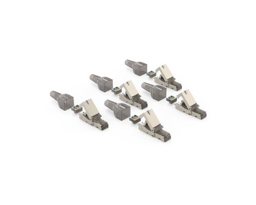 Hama Network Plug, CAT 6a, 10 Gbit/s, Shielded, Tool-free installation, 5 Pcs., image 
