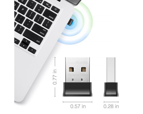 Wireless Nano Adapter Cudy WU650S, USB 2.0, 2.4/5 Ghz, Antenna Gain 2dBi, image , 3 image