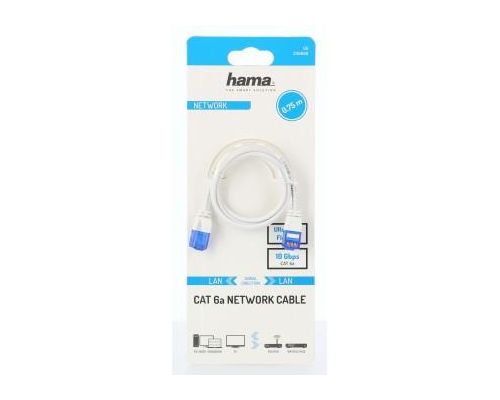 Hama "Flexi-Slim" Network Cable, CAT 6a, 10 Gbit/s, U/UTP, 0.75 m, image _ab__is.image_number.default