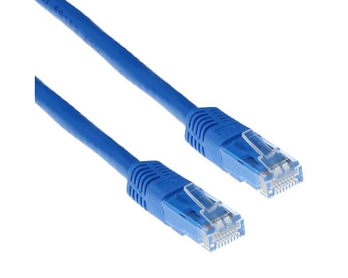 Blue 2 meter U/UTP CAT6 patch cable with RJ45 connectors, image 